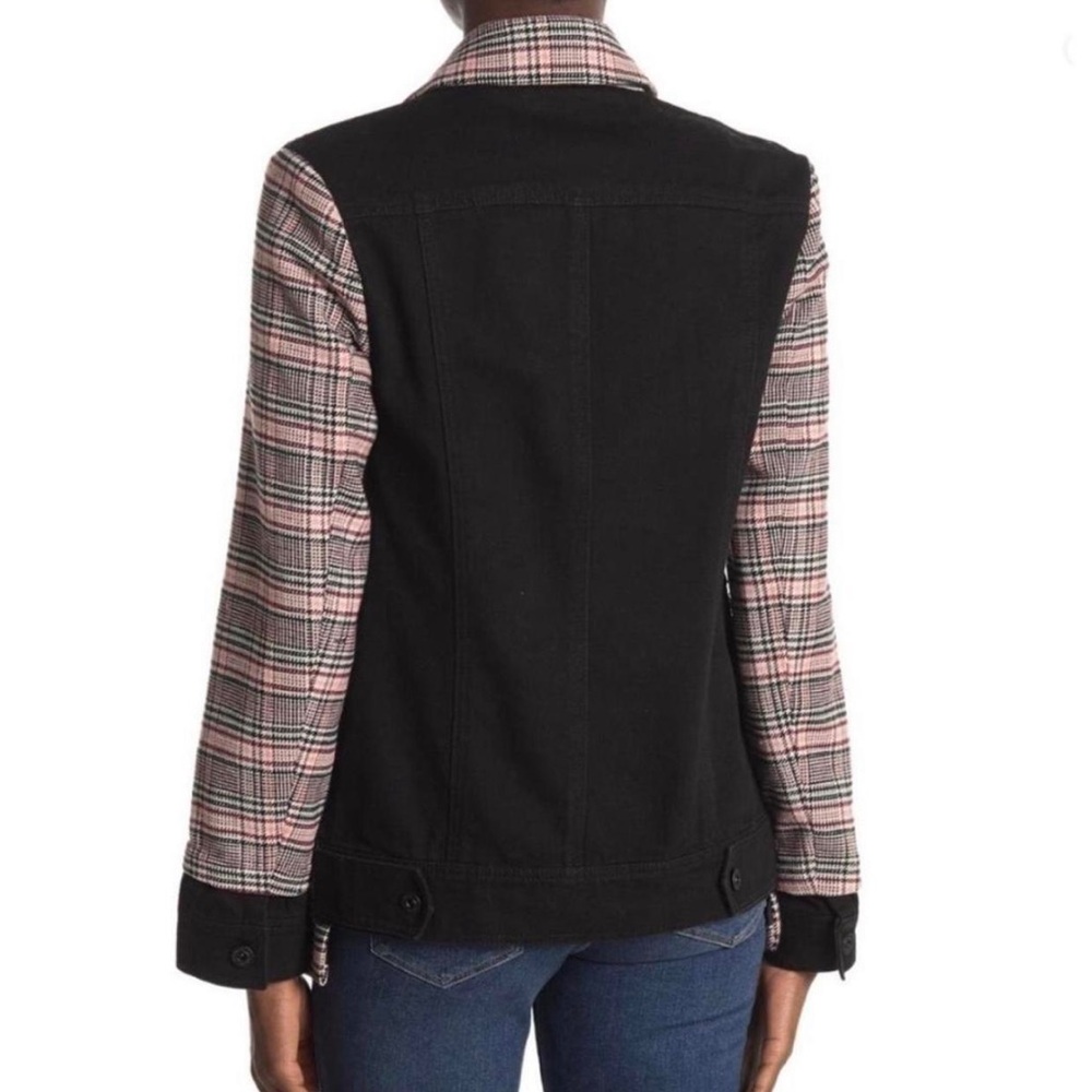 ☀️ New! ELLA MOSS Multi-Color Plaid Blazer with Black Denim Back